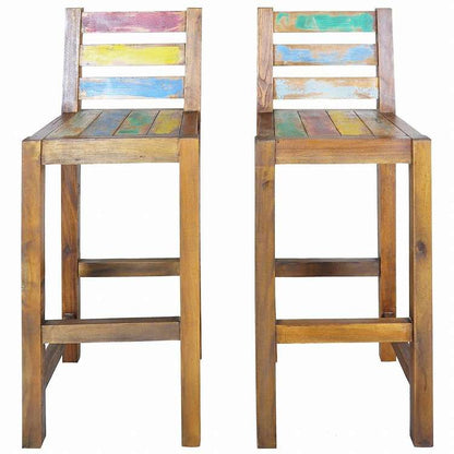 vidaXL バースツール 2点 無垢の再生木材家具 チェア テーブル・バースツール(代引不可)