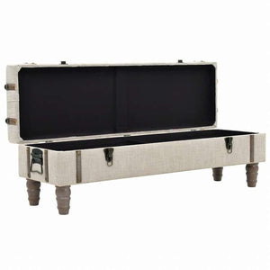 vidaXL 収納ベンチ 無垢材&スチール 111x34x37cm家具 ベンチ 倉庫・通路用ベンチ(代引不可)