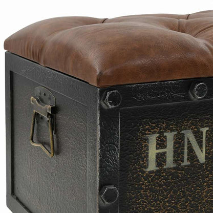 vidaXL 収納ベンチ 無垢材&合成皮革 80.5x41x50cm家具 ベンチ 倉庫・通路用ベンチ(代引不可)