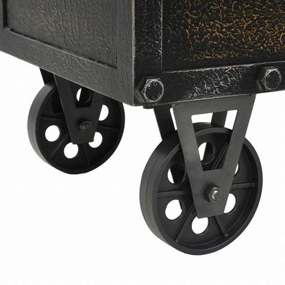 vidaXL 収納ベンチ 無垢材&合成皮革 80.5x41x50cm家具 ベンチ 倉庫・通路用ベンチ(代引不可)