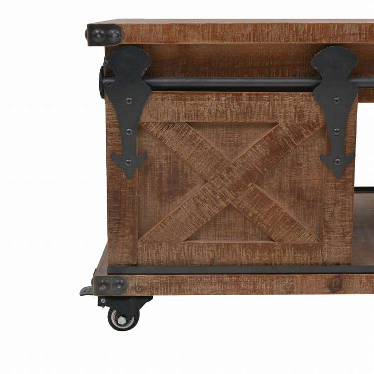 vidaXL コーヒーテーブル モミ無垢材 91x51x38cm ブラウン家具 テーブル アクセントテーブル コーヒーテーブル(代引不可)