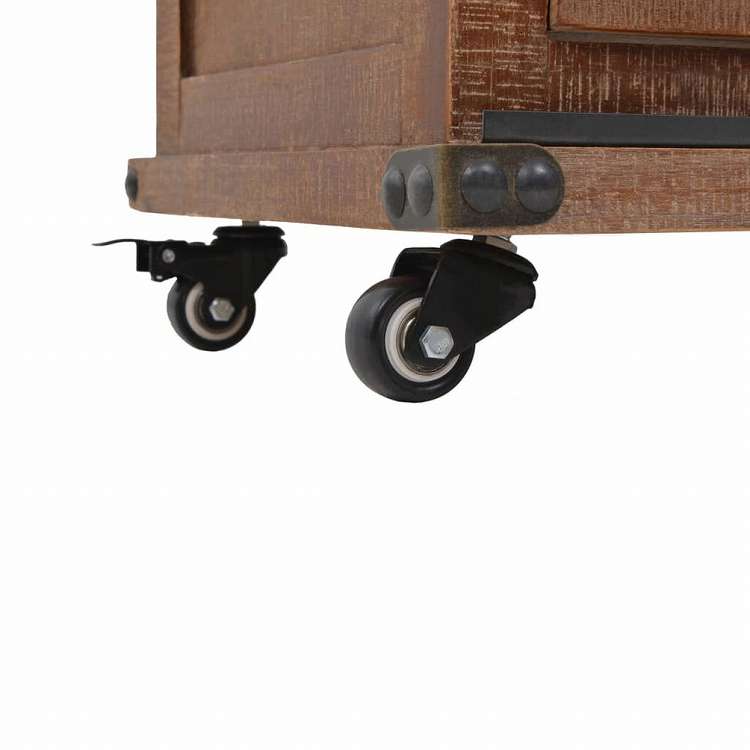 vidaXL 収納キャビネットモミ無垢材 64x33.5x75cm ブラウン家具 キャビネット&収納 収納キャビネット・ロッカー(代引不可)