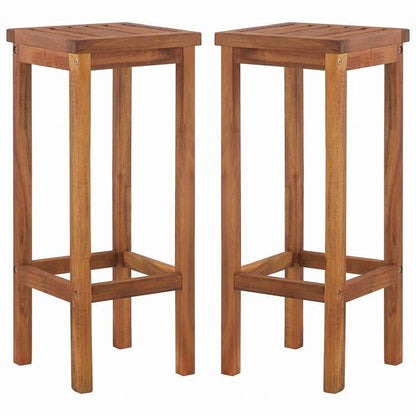 vidaXL バースツール 2点セット アカシア無垢材家具 アウトドア家具 屋外椅子 アウトドアベンチチェア(代引不可)