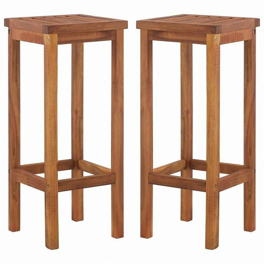 vidaXL バースツール 2点セット アカシア無垢材家具 アウトドア家具 屋外椅子 アウトドアベンチチェア(代引不可)