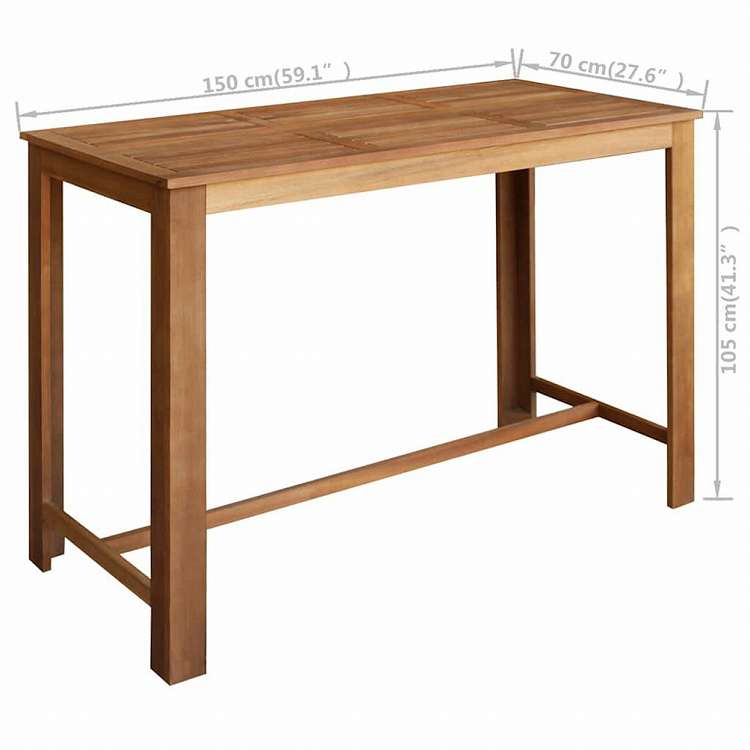 vidaXL バーテーブル アカシア無垢材 150x70x105cm家具 テーブル キッチン・ダイニングルームテーブル(代引不可)