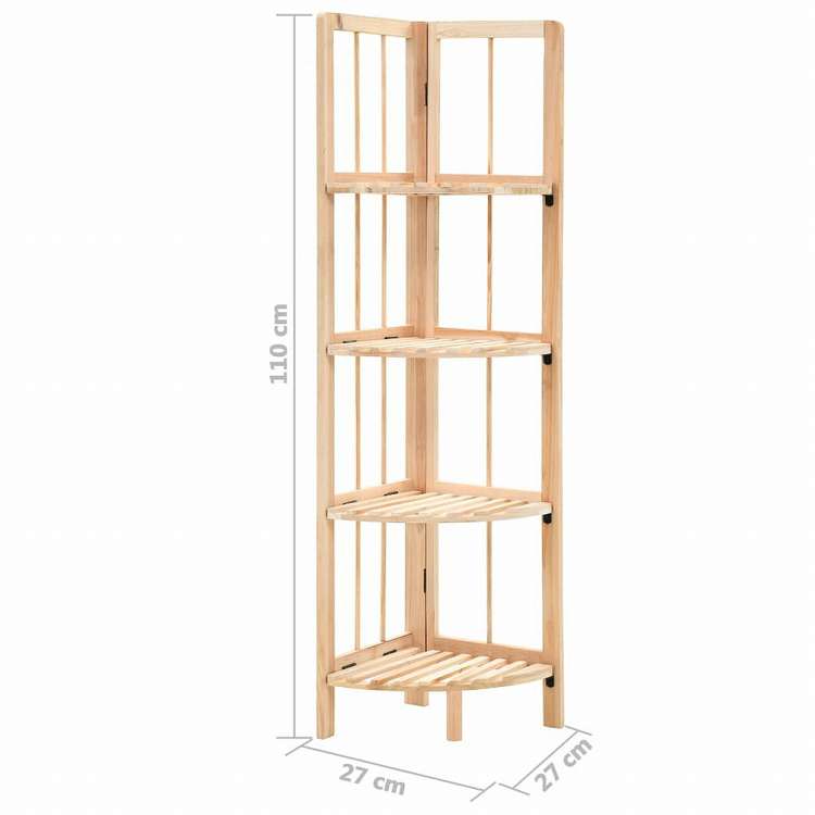 vidaXL コーナーシェルフ 杉製 27x27x110cm家具 棚 本棚・オープン