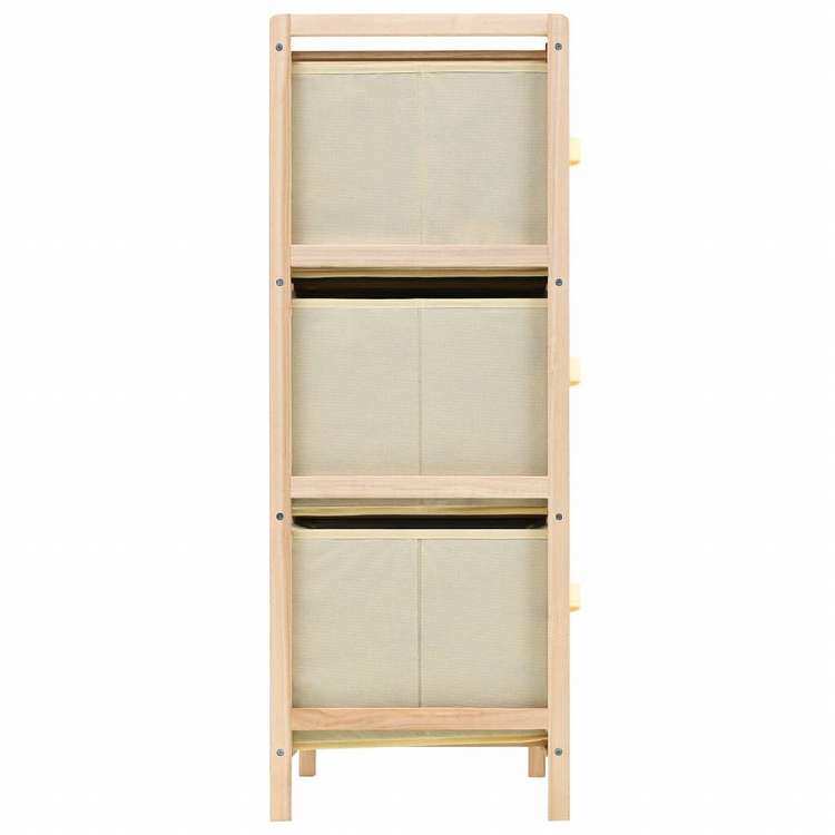 vidaXL 収納ラック 布製バスケット6点付き 杉 ベージュ家具 キャビネット&収納 収納キャビネット・ロッカー(代引不可)
