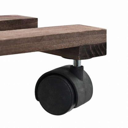 vidaXL キャスター付き植木鉢台 4点 25x25cm 杉製ホーム&ガーデン 芝&ガーデン ガーデニング 植物スタンド(代引不可)