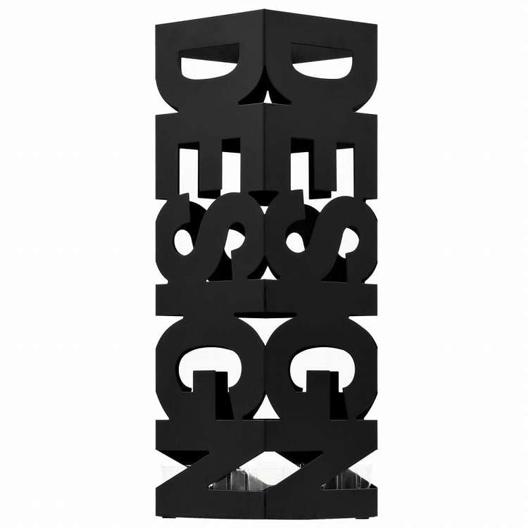 vidaXL 傘立て DESIGN スチール製 ブラックホーム&ガーデン 家事用品 収納&オーガナイザー 収納フック&ラック 傘立て・ラック(代引不可)