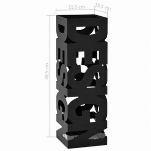 vidaXL 傘立て DESIGN スチール製 ブラックホーム&ガーデン 家事用品 収納&オーガナイザー 収納フック&ラック 傘立て・ラック(代引不可)