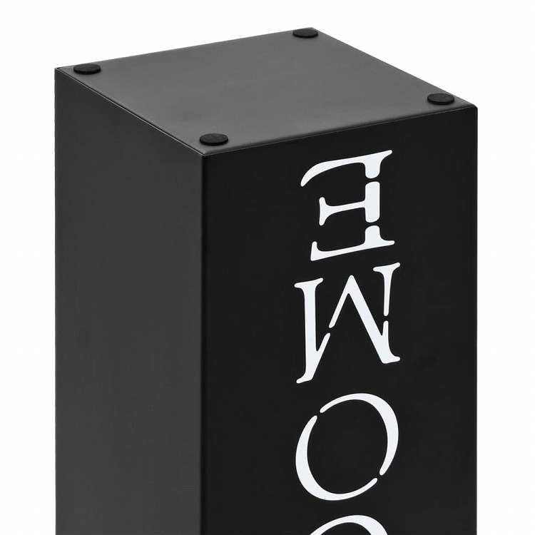 vidaXL 傘立て WELCOME スチール製 ブラックホーム&ガーデン 家事用品 収納&オーガナイザー 収納フック&ラック 傘立て・ラック(代引不可)