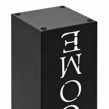 vidaXL 傘立て WELCOME スチール製 ブラックホーム&ガーデン 家事用品 収納&オーガナイザー 収納フック&ラック 傘立て・ラック(代引不可)