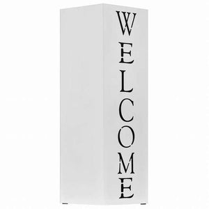 vidaXL 傘立て WELCOME スチール製 ホワイトホーム&ガーデン 家事用品 収納&オーガナイザー 収納フック&ラック 傘立て・ラック(代引不可)