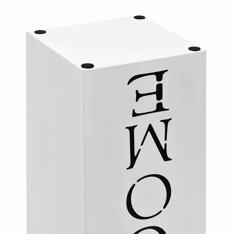 vidaXL 傘立て WELCOME スチール製 ホワイトホーム&ガーデン 家事用品 収納&オーガナイザー 収納フック&ラック 傘立て・ラック(代引不可)