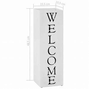 vidaXL 傘立て WELCOME スチール製 ホワイトホーム&ガーデン 家事用品 収納&オーガナイザー 収納フック&ラック 傘立て・ラック(代引不可)