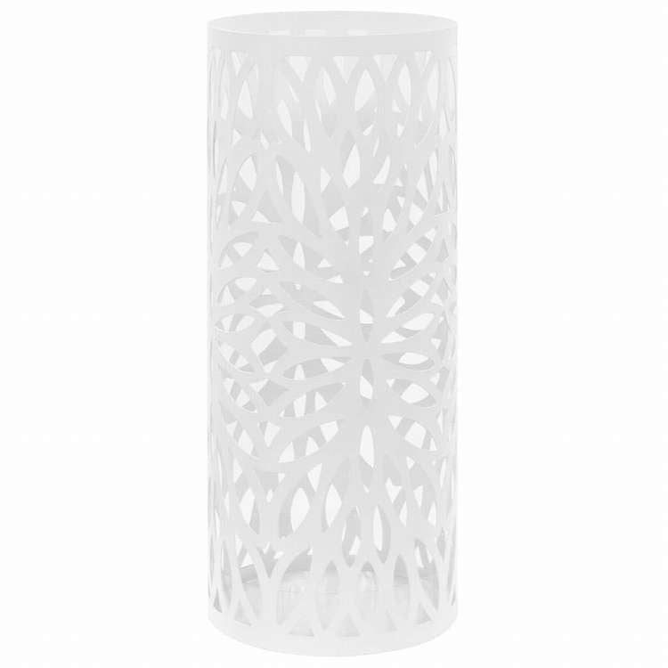 vidaXL 傘立て リーフデザイン スチール製 ホワイトホーム&ガーデン 家事用品 収納&オーガナイザー 収納フック&ラック 傘立て・ラック(代引不可)