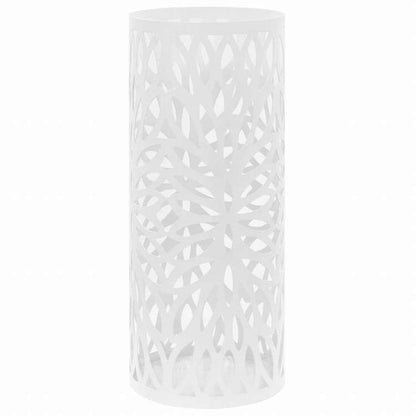 vidaXL 傘立て リーフデザイン スチール製 ホワイトホーム&ガーデン 家事用品 収納&オーガナイザー 収納フック&ラック 傘立て・ラック(代引不可)