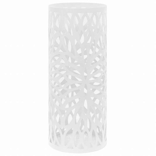 vidaXL 傘立て リーフデザイン スチール製 ホワイトホーム&ガーデン 家事用品 収納&オーガナイザー 収納フック&ラック 傘立て・ラック(代引不可)