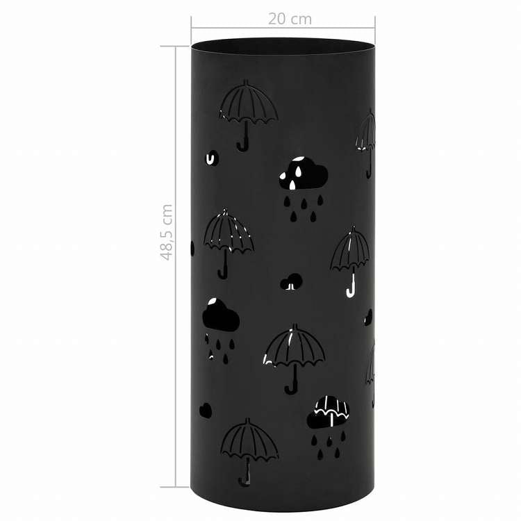 vidaXL 傘立て アンブレラデザイン スチール製 ブラックホーム&ガーデン 家事用品 収納&オーガナイザー 収納フック&ラック 傘立て・ラック(代引不可)