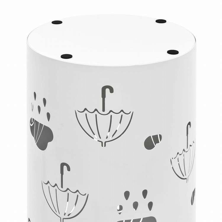 vidaXL 傘立て アンブレラデザイン スチール製 ホワイトホーム&ガーデン 家事用品 収納&オーガナイザー 収納フック&ラック 傘立て・ラック(代引不可)