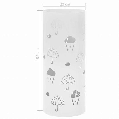 vidaXL 傘立て アンブレラデザイン スチール製 ホワイトホーム&ガーデン 家事用品 収納&オーガナイザー 収納フック&ラック 傘立て・ラック(代引不可)