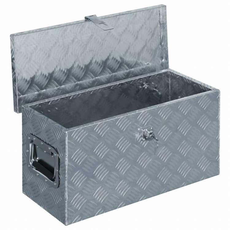 vidaXL アルミボックス 61.5x26.5x30cm シルバーハードウェア ハードウェアアクセサリ 工具収納・整理整頓 ツールボックス(代引不可)