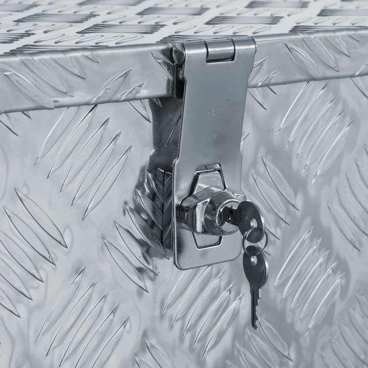 vidaXL アルミボックス 90.5x35x40cm シルバーハードウェア ハードウェアアクセサリ 工具収納・整理整頓 ツールボックス(代引不可)