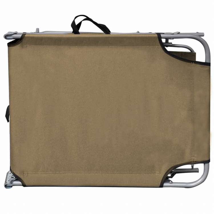 vidaXL 折りたたみサンラウンジャー キャノピー付き スチール製 トープ家具 アウトドア家具 屋外椅子 サンラウンジャー(代引不可)