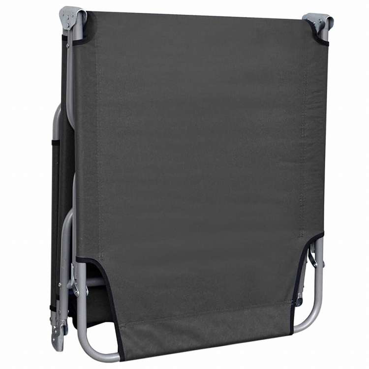 vidaXL 折りたたみサンラウンジャー 調節可能な背もたれ付き グレー家具 アウトドア家具 屋外椅子 サンラウンジャー(代引不可)