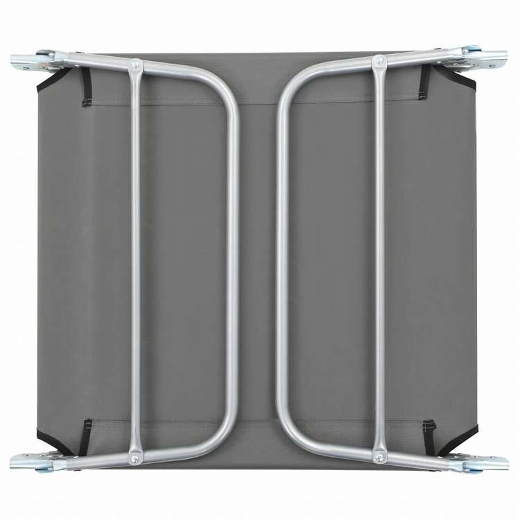 vidaXL 折りたたみサンラウンジャー 2点 スチール&布製 グレー家具 アウトドア家具 屋外椅子 サンラウンジャー(代引不可)