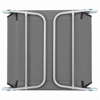 vidaXL 折りたたみサンラウンジャー 2点 スチール&布製 グレー家具 アウトドア家具 屋外椅子 サンラウンジャー(代引不可)