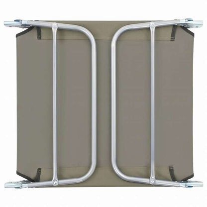 vidaXL 折りたたみサンラウンジャー 2点 スチール&布製 トープ家具 アウトドア家具 屋外椅子 サンラウンジャー(代引不可)