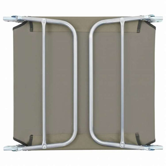 vidaXL 折りたたみサンラウンジャー 2点 スチール&布製 トープ家具 アウトドア家具 屋外椅子 サンラウンジャー(代引不可)