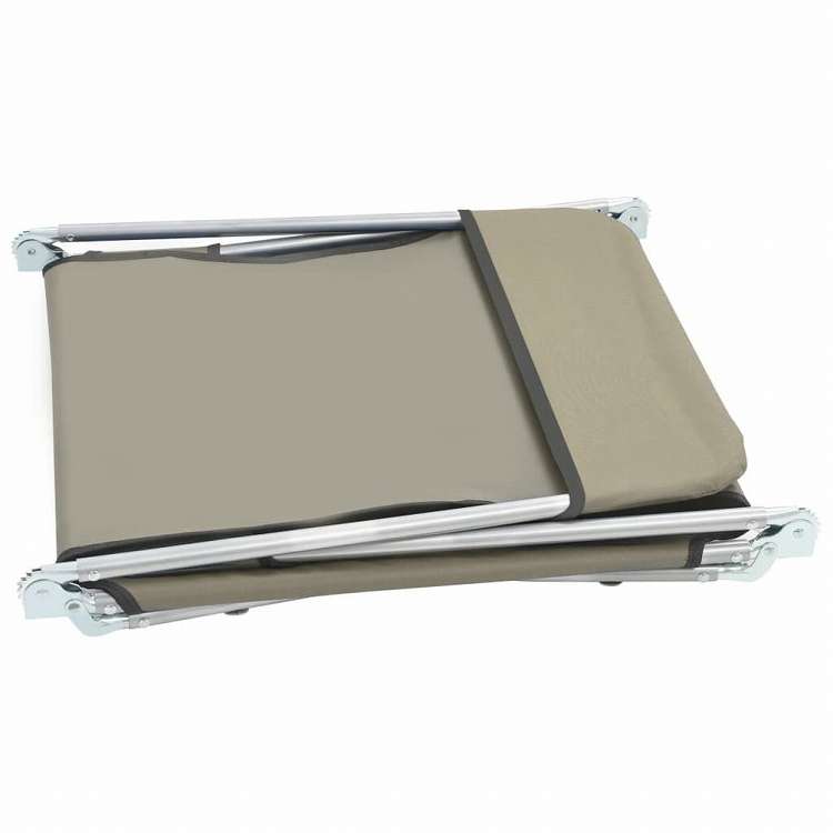 vidaXL 折りたたみサンラウンジャー 2点 スチール&布製 トープ家具 アウトドア家具 屋外椅子 サンラウンジャー(代引不可)