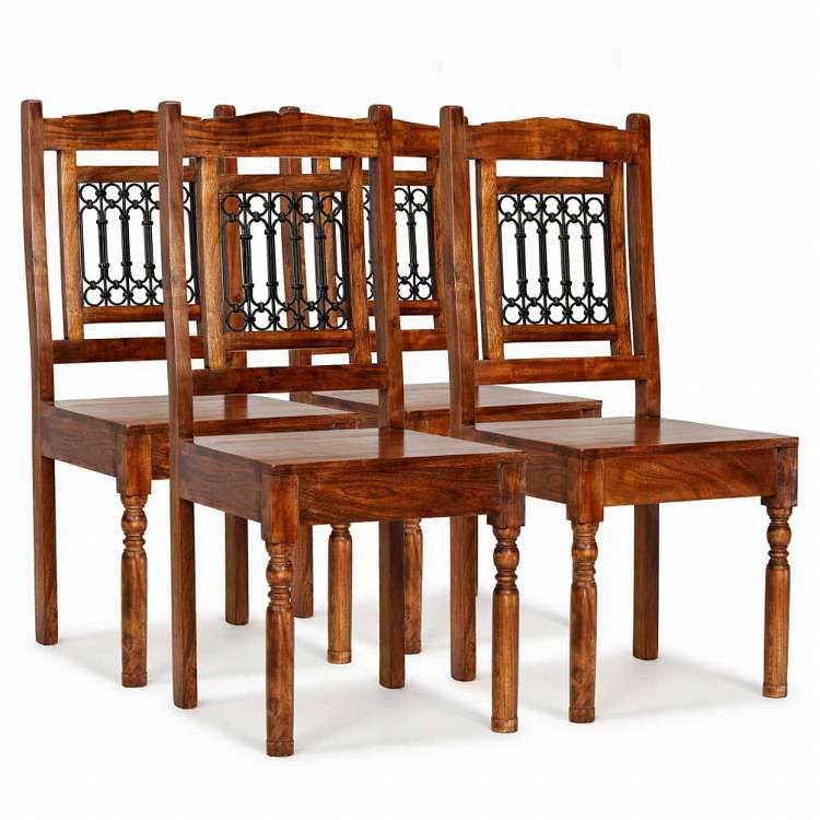 vidaXL ダイニングチェア 4点セット 無垢材 クラシック家具 チェア キッチン・ダイニングルームチェア(代引不可)