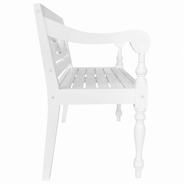 vidaXL バタビアベンチ 98 cm マホガニー無垢材 ホワイト家具 ベンチ 倉庫・通路用ベンチ(代引不可)