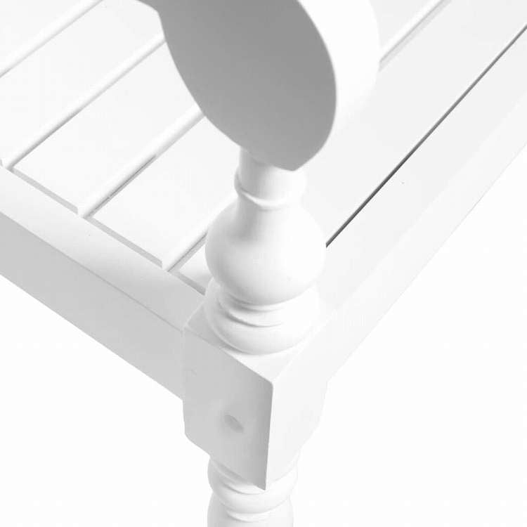 vidaXL バタビアベンチ 98 cm マホガニー無垢材 ホワイト家具 ベンチ 倉庫・通路用ベンチ(代引不可)