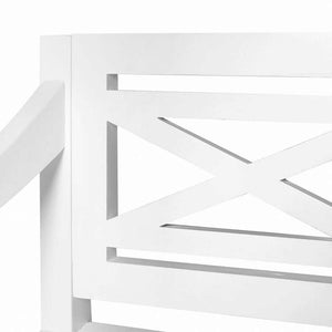 vidaXL バタビアベンチ 98 cm マホガニー無垢材 ホワイト家具 ベンチ 倉庫・通路用ベンチ(代引不可)