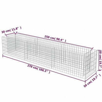 vidaXL カビオン レイズドベッド 亜鉛メッキ鋼製 270x50x50cmホーム&ガーデン 芝&ガーデン ガーデニング 鉢植え・プランター(代引不可)
