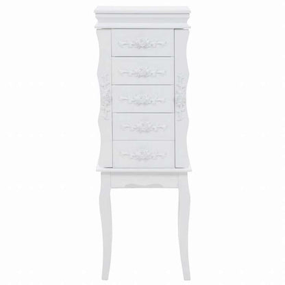 vidaXL 自立式ジュエリーキャビネット ホワイト家具 キャビネット&収納 サイドボード(代引不可)