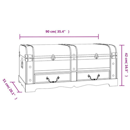 vidaXL 木製トレジャーチェスト ブラック 90x51x42 cm家具 キャビネット&収納 収納チェスト(代引不可)