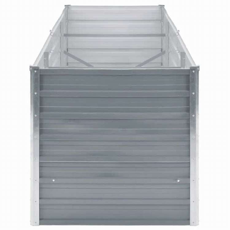 vidaXL ガーデンレイズドベッド 240x80x77cm 亜鉛メッキスチール グレーホーム&ガーデン 芝&ガーデン ガーデニング 鉢植え・プランター(代引不可)