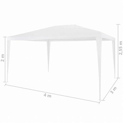 vidaXL パーティーテント 3x4m ホワイトホーム&ガーデン 芝&ガーデン アウトドアリビング アウトドアストラクチャー キャノピー・ガゼボ(代引不可)
