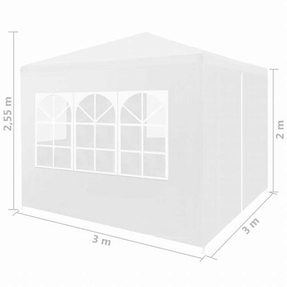 vidaXL パーティーテント 3x3 m ホワイトホーム&ガーデン 芝&ガーデン アウトドアリビング アウトドアストラクチャー キャノピー・ガゼボ(代引不可)