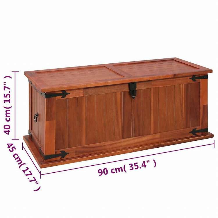 vidaXL 収納チェスト 90x45x40cm アカシア無垢材家具 キャビネット&収納 収納チェスト(代引不可)