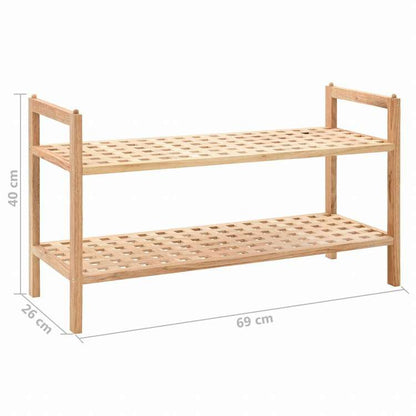 vidaXL シューズラック ウォールナット無垢材 69x26x40cmホーム&ガーデン 家事用品 収納&オーガナイザー 衣類・ワードローブ収納 シューズラック・整理収納(代引不可)