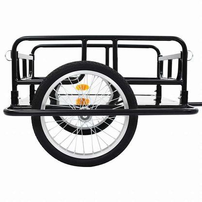 vidaXL 自転車用トレーラー130x73x48.5 cm スチール製 ブラックスポーツグッズ アウトドアレクリエーション サイクリング 自転車用アクセサリ 自転車トレーラー(代引不可)