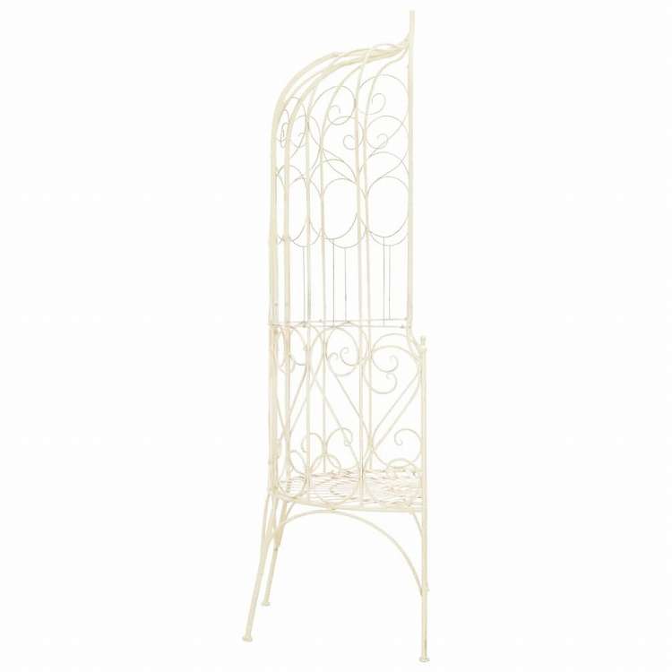 vidaXL ガーデンベンチ 95cm 鉄製 アンティーク ホワイト家具 アウトドア家具 屋外椅子 アウトドアベンチ(代引不可)