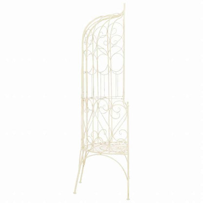 vidaXL ガーデンベンチ 95cm 鉄製 アンティーク ホワイト家具 アウトドア家具 屋外椅子 アウトドアベンチ(代引不可)