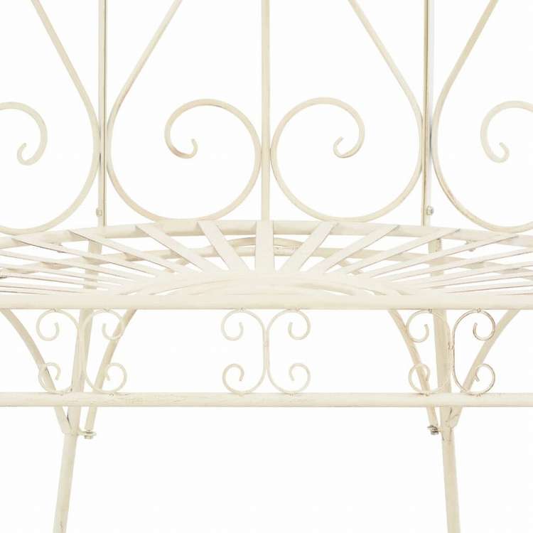 vidaXL ガーデンベンチ 95cm 鉄製 アンティーク ホワイト家具 アウトドア家具 屋外椅子 アウトドアベンチ(代引不可)